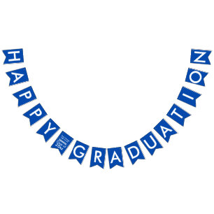 Studenten Blue White School Namn Vimplar