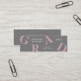 Studenten Bold Brev School Färg Namn Card Mini Visitkort