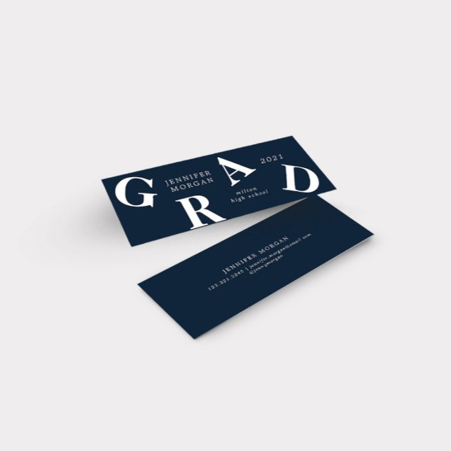 Studenten Bold Brev School Färg Namn Card Mini Visitkort (Skapare uppladdad)