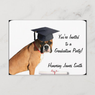 Studenten Boxer-hund Inbjudningar