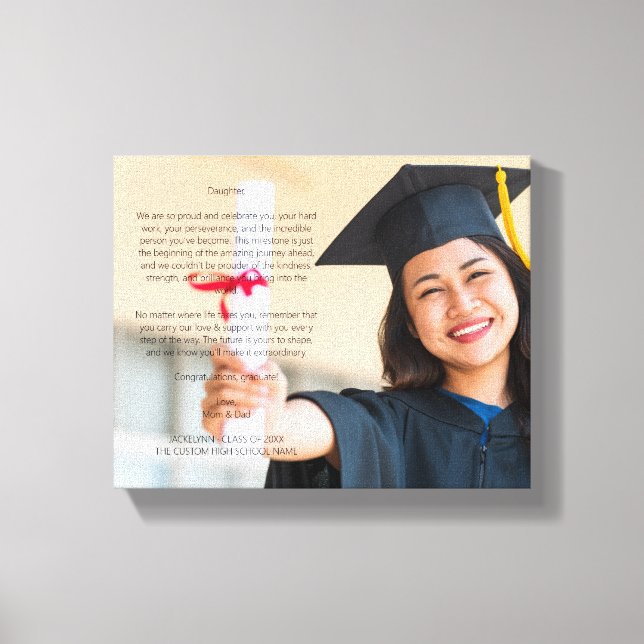 Studenten Brev till dotterfoto till dotterdotter A Canvastryck (Framsida)