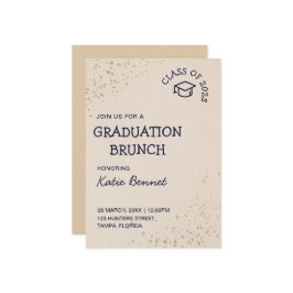 Studenten Brunch Elegant Simple Breakfast Inbjudningar