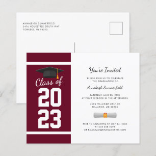 Studenten Burgundy 2024 Grad-inbjudan