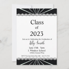 Studenten Burst Black & White-inbjudan 2023 Inbjudningar