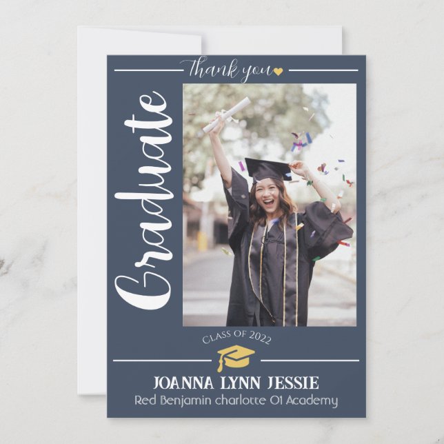 Studenten Cap-guld tack, Elegant T Tack Kort (Framsida)