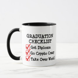 Studenten Checklist Plan Mugg, Funny Grad Gift Mugg