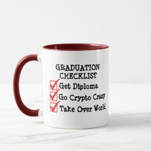 Studenten Checklist Plan Mugg, Unik Grad Gift Mugg