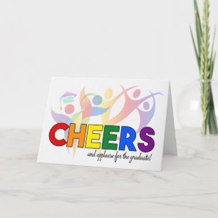 Studenten Cheers och applåder HBT Rainbow Theme Kort