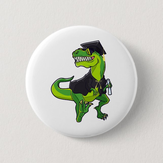 Studenten Cl av 2025 års finnosoaur T-rex Graduat Knapp (Framsida)
