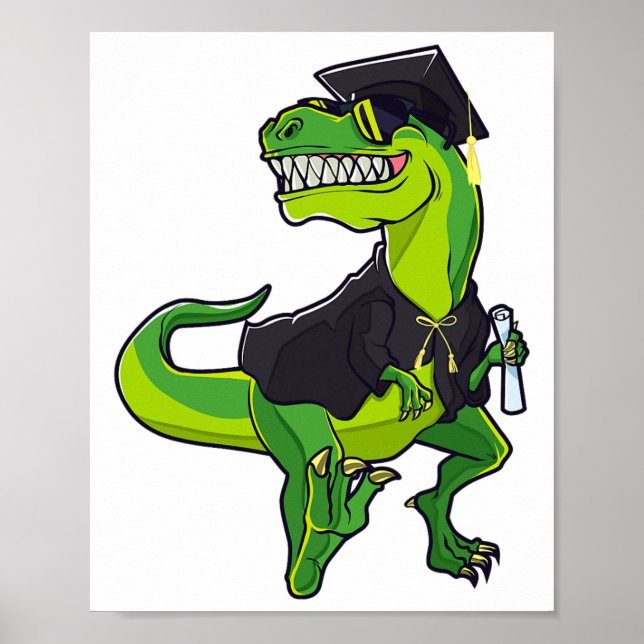 Studenten Cl av 2025 års finnosoaur T-rex Graduat Poster (Framsidan)