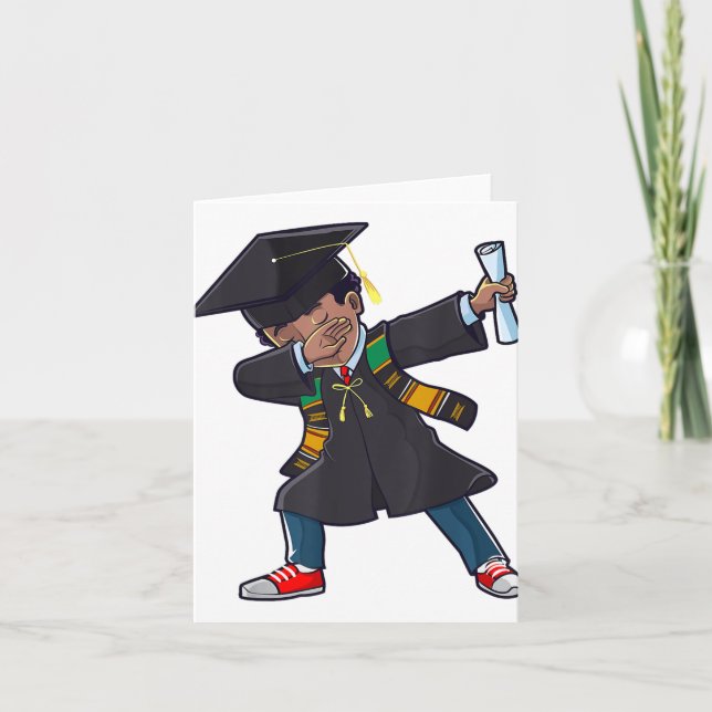 Studenten Cl of 2025 Dabbing Boy Black Student d Kort (Framsida)
