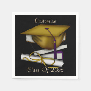 Studenten & Class Reunion Cap & Diploma Napkins 2 Pappersservett