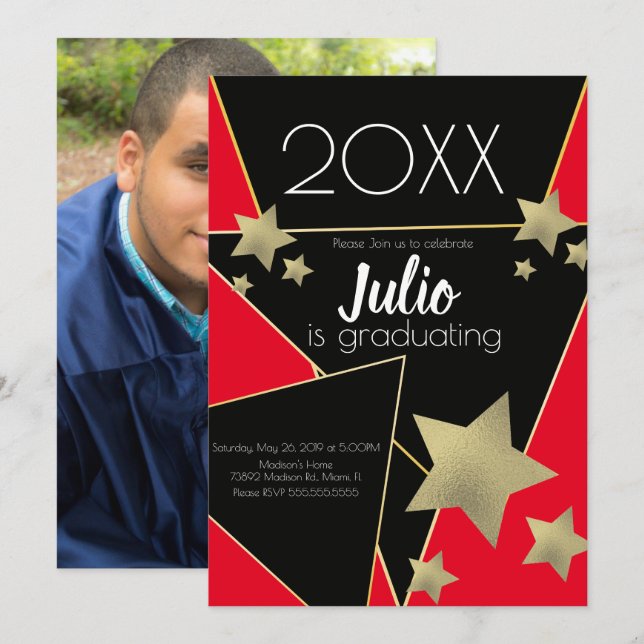 Studenten College Highschool Firande Photo I Inbjudningar (Fram/baksida)