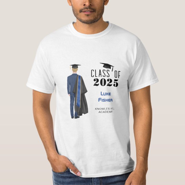 Studenten College School Leavers Young Man T Shirt (Framsida)