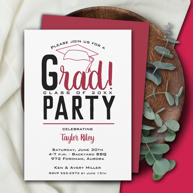 Studenten Crimson och Black Party Inbjudningar (Skapare uppladdad)