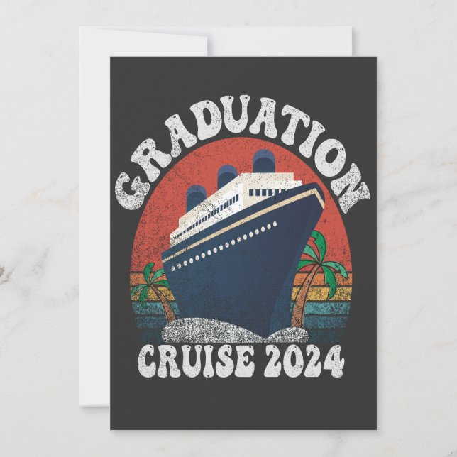 Studenten Cruise 2024 Funny Summer Vacation Retro Meddelande (Framsida)