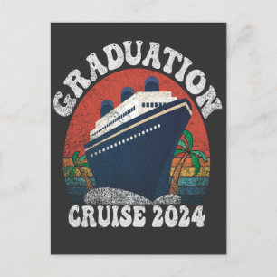 Studenten Cruise 2024 Funny Summer Vacation Retro Meddelande Vykort