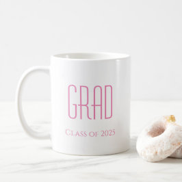 Studenten Cute Rosa Typography Class of 2025 Kaffemugg