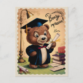 Studenten Cute Vintage Bear Vykort