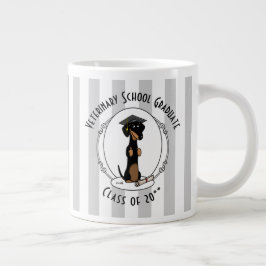 Studenten Dachshund (svartvitt) - Cute hund Jumbo Mugg