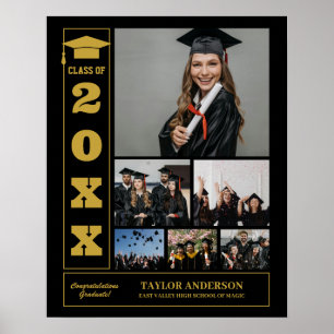 Studenten Dag: Högre klass i fotokollage Black Poster