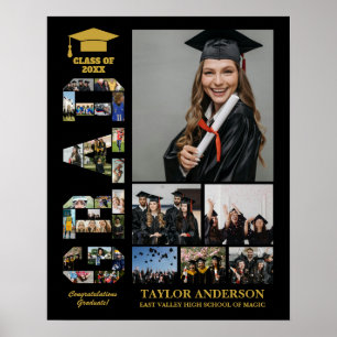 Studenten Day Grad Class Senior DIY Photo Collage Poster