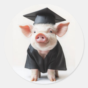 Studenten Day Piggy Stil Runt Klistermärke