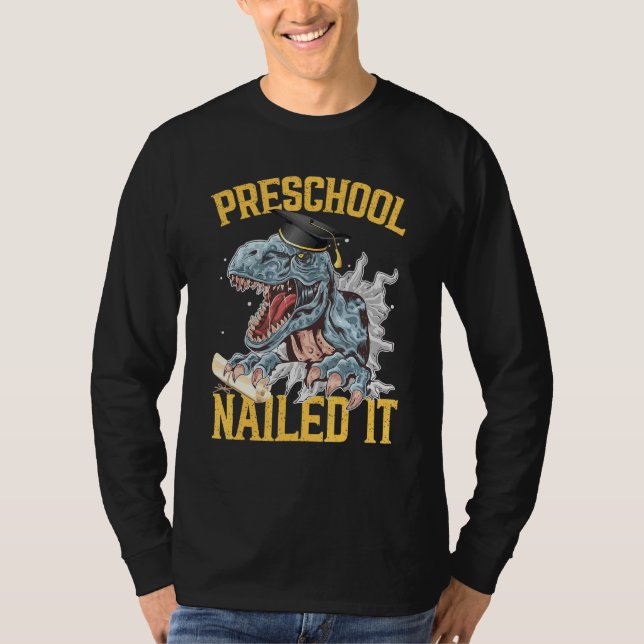 Studenten Dinosaur Monster Lastbil Preschool Nail T Shirt (Framsida)