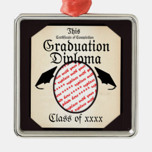 Studenten Diploma Photo Ram Julgransprydnad Metall