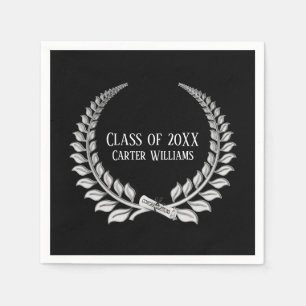 Studenten diploma Silver Laurel om Black Pappersservett