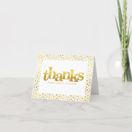 Studenten djärv modern vit guld typografi tack kort