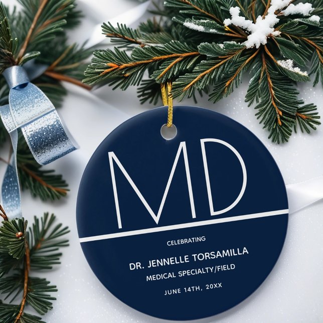 Studenten Doktor MD Keepsaké Julgransprydnad Keramik (Gift this keepsake ornament to your favorite new doctor, this holiday.)