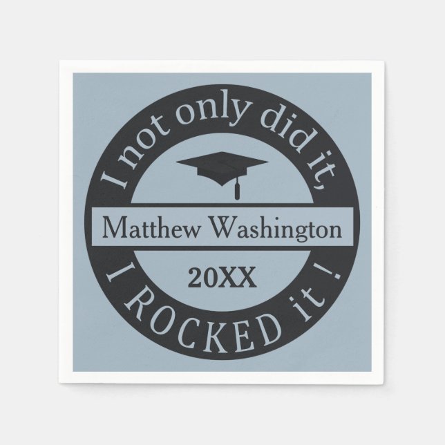 Studenten, eget namn och pappra blöjor pappersservett (Framsidan)