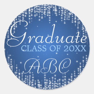 Studenten Elegant Night Dazzle Blue Runt Klistermärke