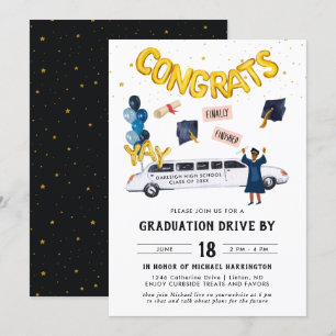 Studenten-enhet vid Parad Party   Vit Limo Inbjudningar