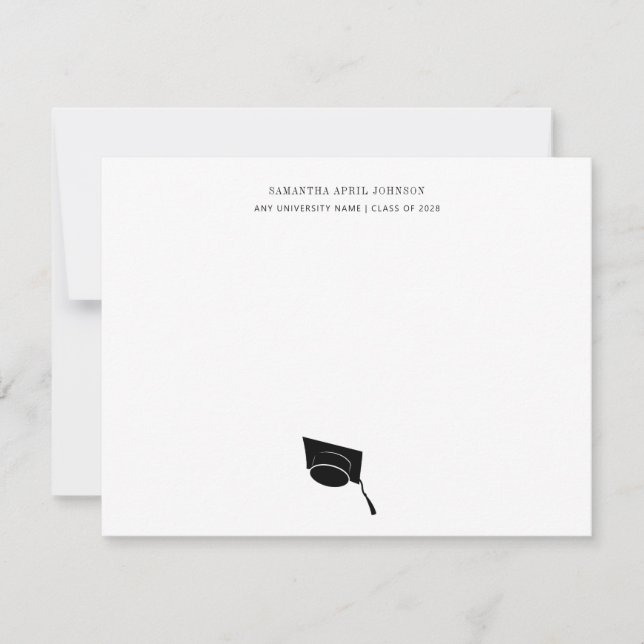 Studenten - enkel klass för Grad Cap Anteckningskort (Framsida)