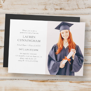 Studenten enkla, modernt, minimalistiskt foto magnetisk inbjudningskort