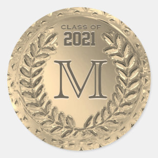 Studenten Faux Gold Foil Runt Klistermärke
