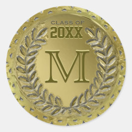 Studenten Faux Gold Foil-utseende Runt Klistermärke