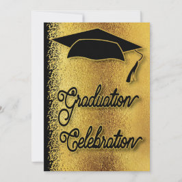 Studenten Firande Grad Party Faux Guld Modern Inbjudningar