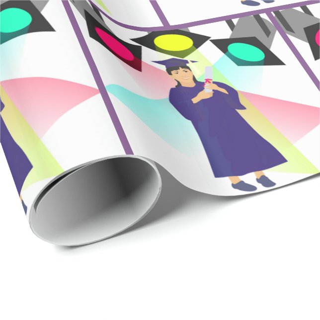 Studenten-flickans tak och grytor med potlight presentpapper (Rullad Hörn)