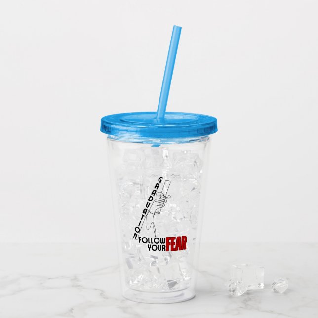 Studenten: Följ din rädsla.w Take Away Mugg (Baksida Ice)