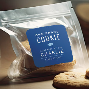 Studenten för Blue Modern One Smart Cookie Fyrkantigt Klistermärke