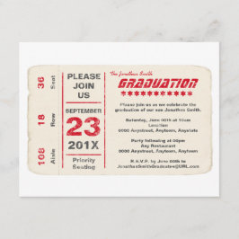 Studenten för sportstjärnabiljett som är röd inbjudningar