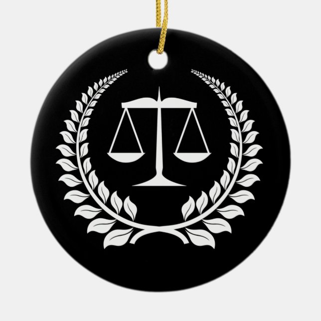 Studenten för svart-/vitlagrarjuridisk fakultet julgransprydnad keramik (Framsidan)