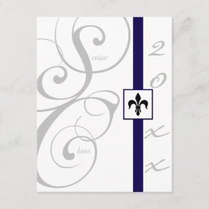 Studenten för vit- och blåttrullaband inbjudningar