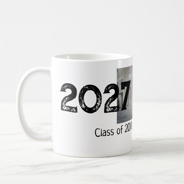 studenten-foto enkelt klassiskt lägga till klassår kaffemugg (Vänster)