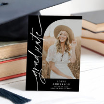 Studenten-foto för chic Black & White Script Arch