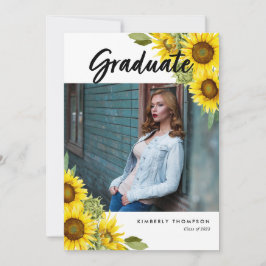 Studenten fotoannonsering Solrosskript Inbjudningar