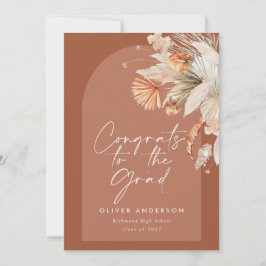 Studenten fotobåge terracotta pampas botaniska inbjudningar